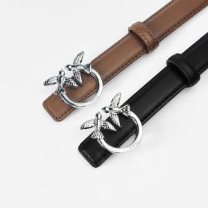 Versatile ladies' belt: Metal buckle +PU belt body, metal buckle with Lovebird design style, suitable for gifting and personal use