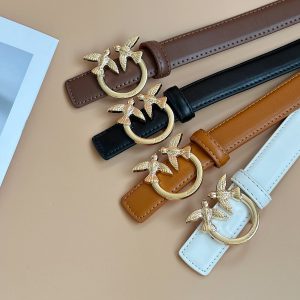Versatile ladies' belt: Metal buckle +PU belt body, metal buckle with Lovebird design style, suitable for gifting and personal use