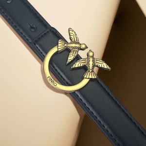 Versatile ladies' belt: Metal buckle +PU belt body, metal buckle with Lovebird design style, suitable for gifting and personal use