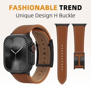 【Glealx】Magnetic Leather Watch Band for Smart Watches, High-Quality Designer Style Strap, Adjustable Length Fits 165–215mm Wrists, Ideal for Daily Wear. Watch Not Included.