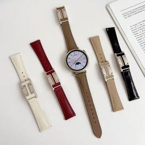 【Glealx】Magnetic Leather Watch Band for Smart Watches, High-Quality Designer Style Strap, Adjustable Length Fits 165–215mm Wrists, Ideal for Daily Wear. Watch Not Included.
