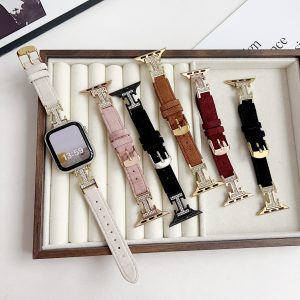 【Glealx】Magnetic Leather Watch Band for Smart Watches, High-Quality Designer Style Strap, Adjustable Length Fits 165–215mm Wrists, Ideal for Daily Wear. Watch Not Included.